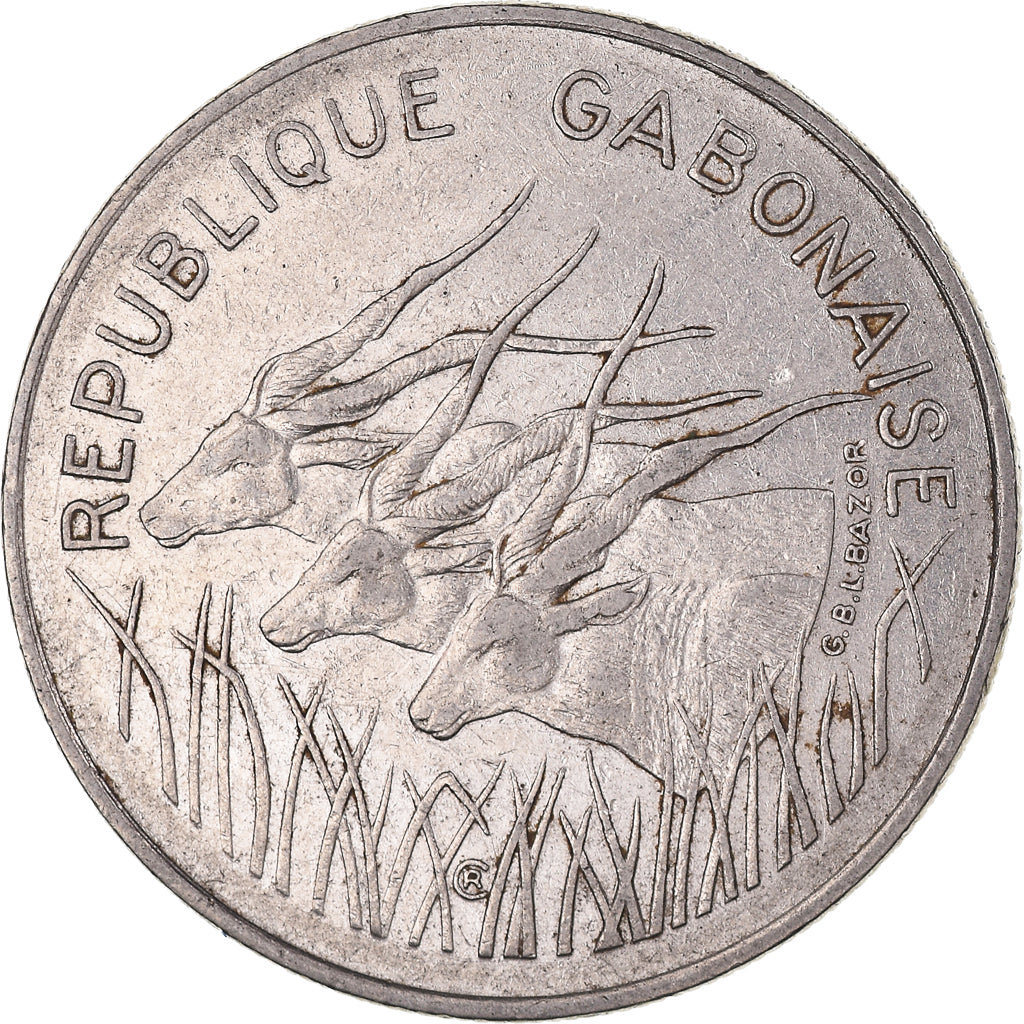 Moneda, Gabón, 100 Francs, 1977