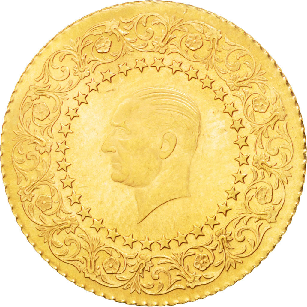 TURKEY, 50 Kurush, 1969, KM #871, MS(63), Gold, 3.51