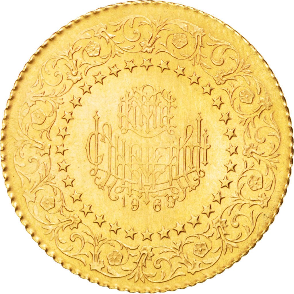 TURKEY, 50 Kurush, 1969, KM #871, MS(63), Gold, 3.51