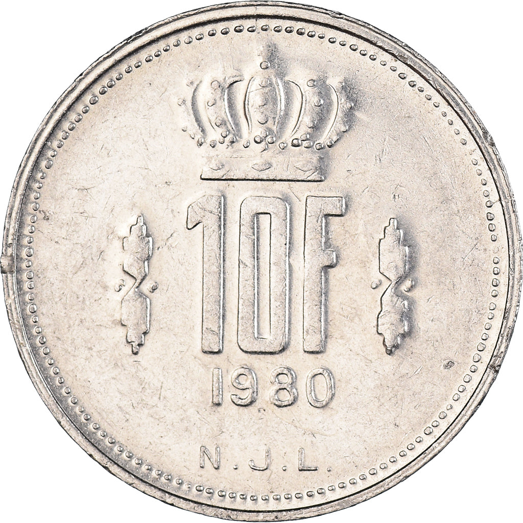 Moneda, Luxemburgo, 10 Francs, 1980
