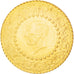 TURKEY, 25 Kurush, 1974, KM #870, AU(55-58), Gold, 1.75