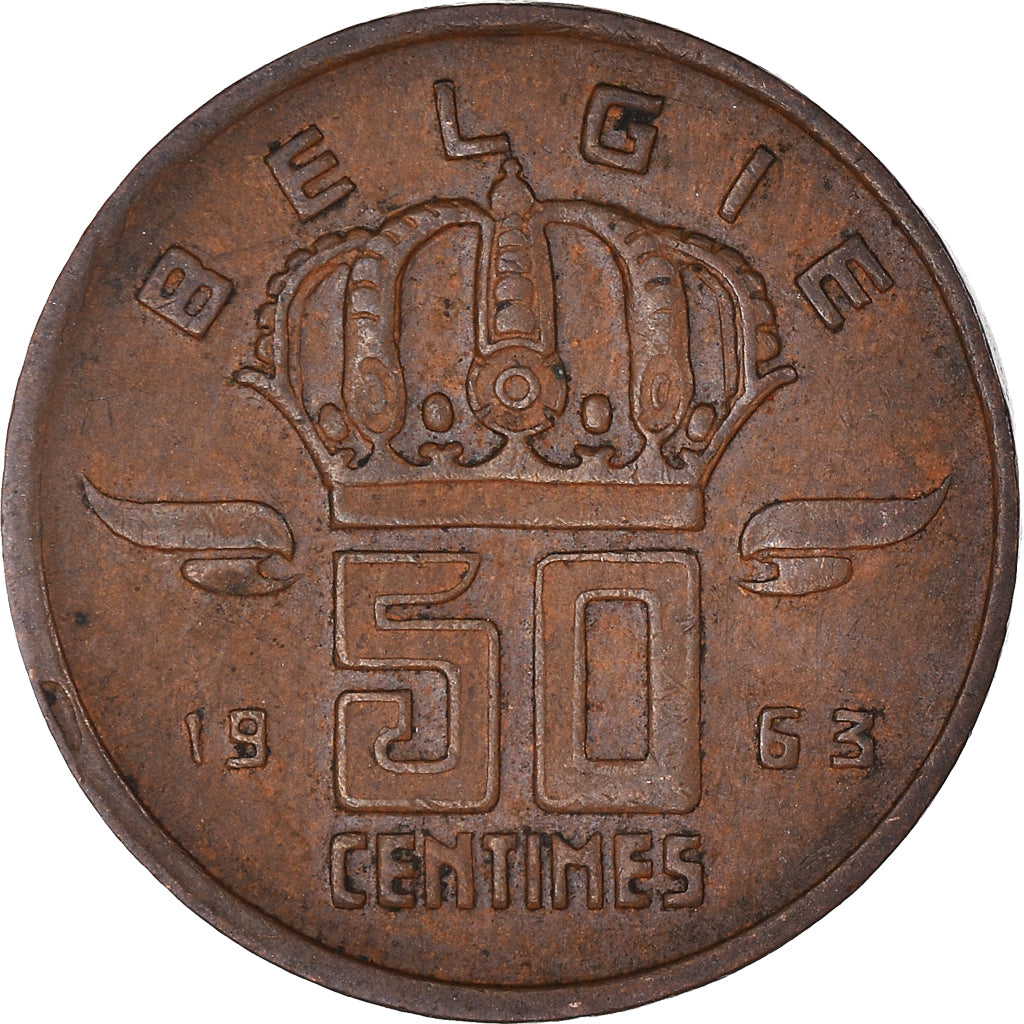 Moneta, Belgio, 50 Centimes, 1963