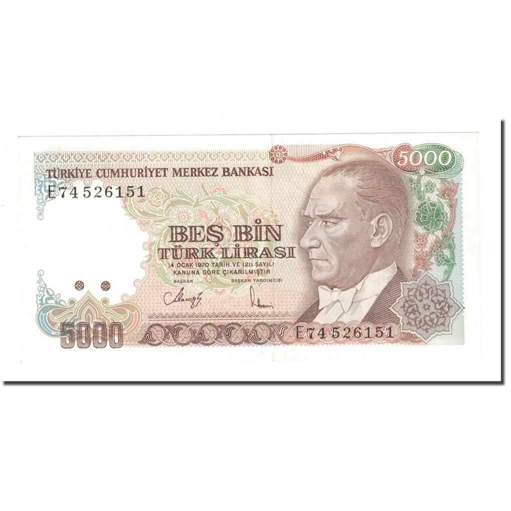 Banknote, Turkey, 5000 Lira, 1970, 1970-01-14, KM:197, UNC(63)