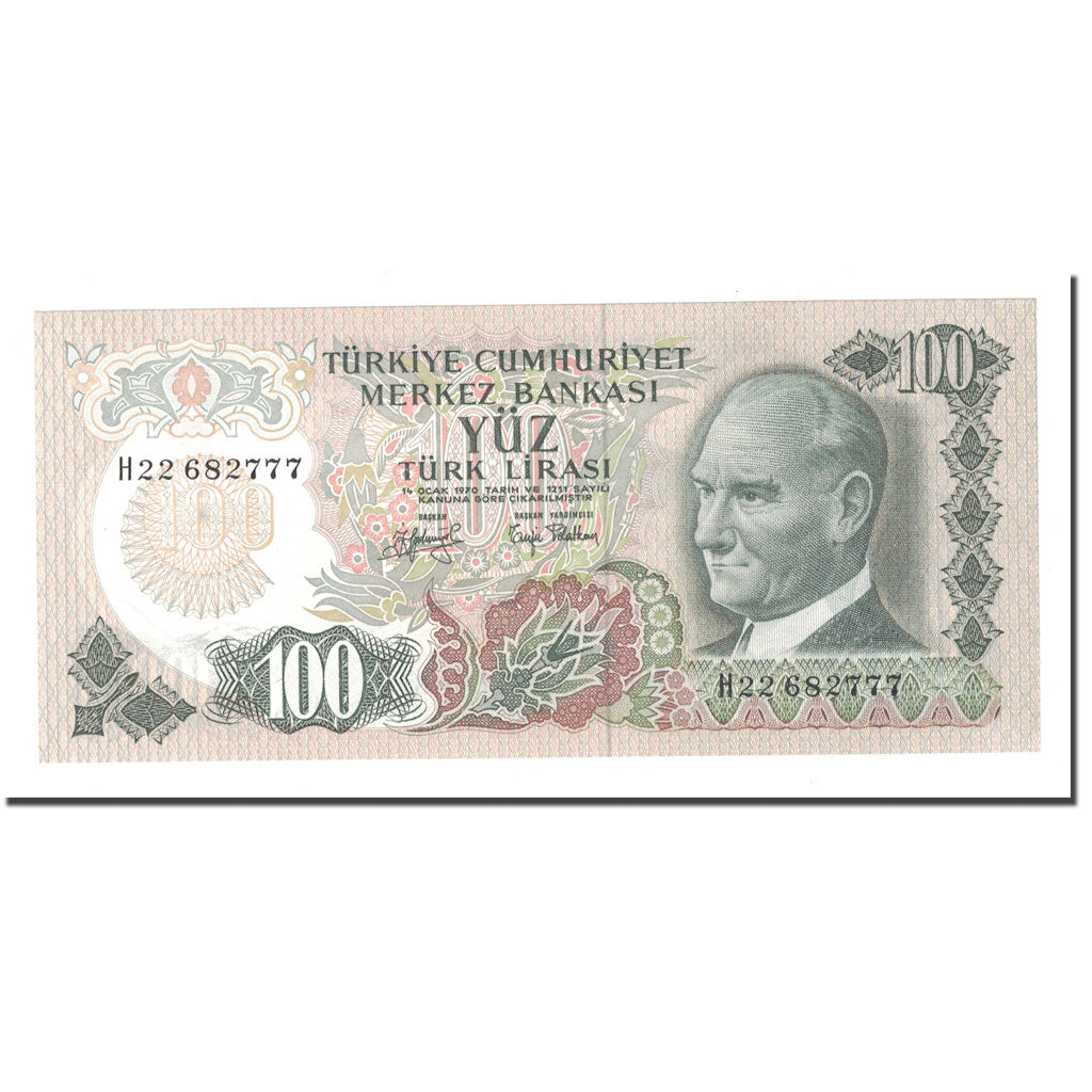 Banknote, Turkey, 100 Lira, 1970, 1970-01-14, KM:189a, UNC(63)
