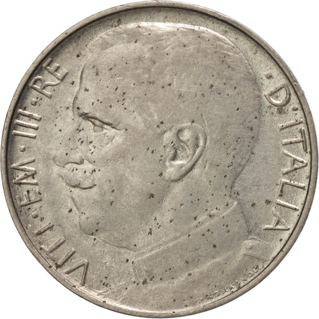 Italie, Victor Emmanuel III, 50 Centesimi 1921 Rome, tranche lisse, KM 61.1