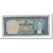 Banknote, Turkey, 5 Lira, 1930, 1930-06-11, KM:174a, F(12-15)