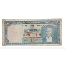 Banknote, Turkey, 5 Lira, 1930, 1930-06-11, KM:174a, VF(20-25)