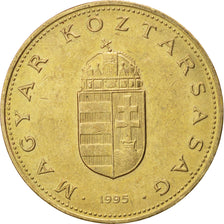 HUNGARY, 100 Forint, 1995, Budapest, KM #698, AU(55-58), Nickel-Brass, 29.2,...
