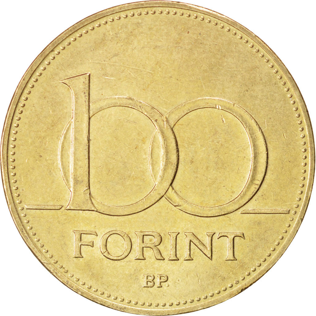 HUNGARY, 100 Forint, 1995, Budapest, KM #698, AU(55-58), Nickel-Brass, 29.2,...