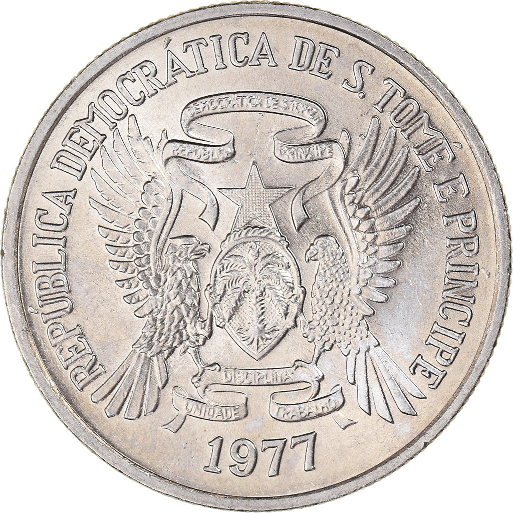 Coin, São Tomé and Príncipe, 10 Dobras, 1977