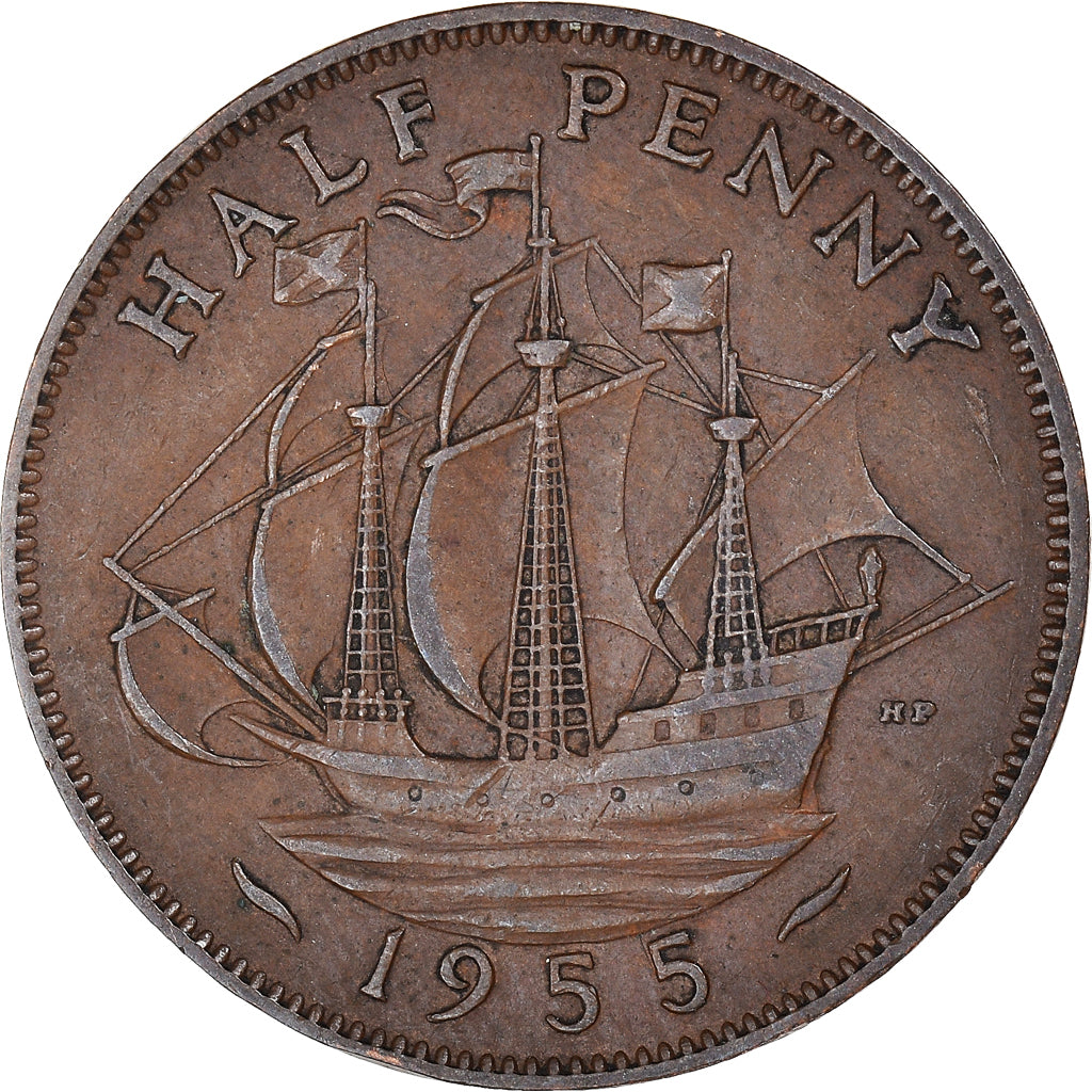 Münze, Großbritannien, 1/2 Penny, 1955