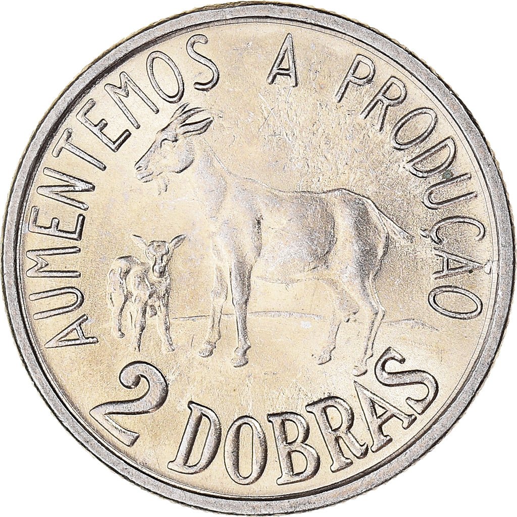 Coin, São Tomé and Príncipe, 2 Dobras, 1977