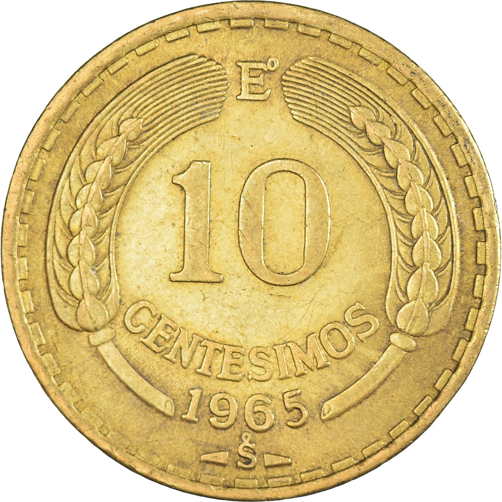 Coin, Chile, 10 Centesimos, 1965