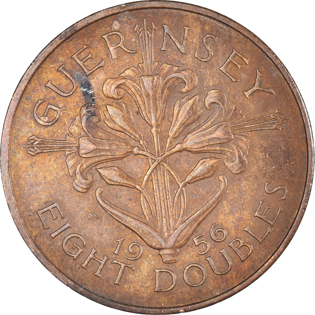 Monnaie, Guernesey, 8 Doubles, 1956