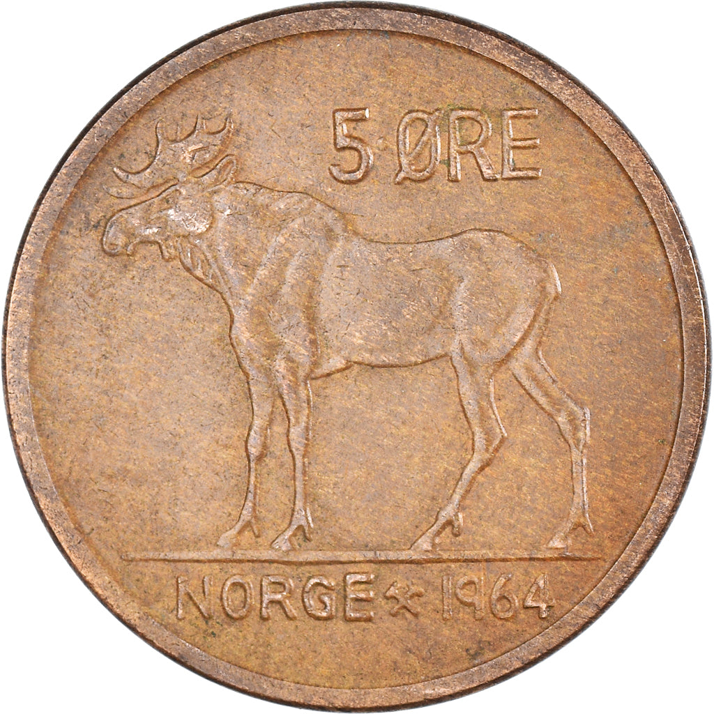 Münze, Norwegen, 5 Öre, 1964