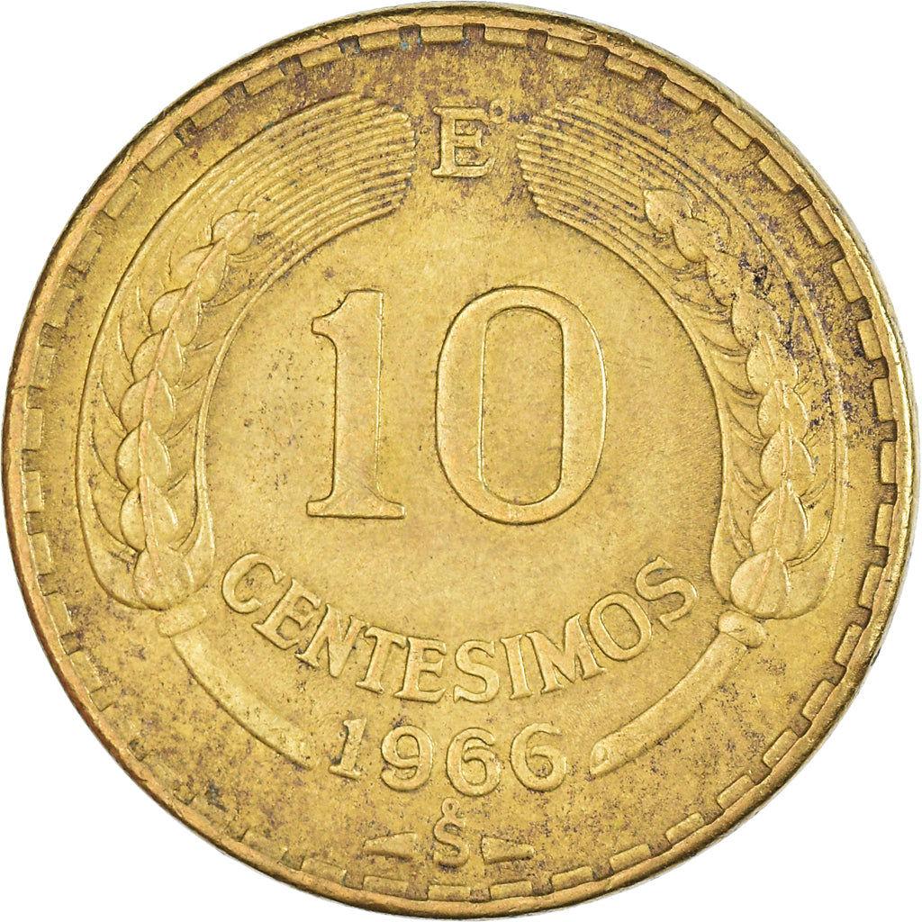 Moneda, Chile, 10 Centesimos, 1966