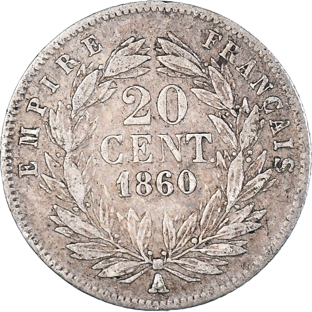 Munten, Frankrijk, 20 Centimes, 1860