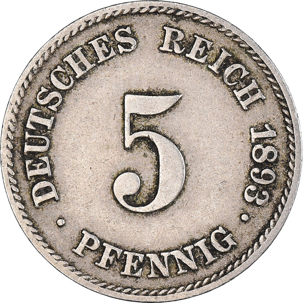 Munten, DUITSLAND - KEIZERRIJK, 5 Pfennig, 1893