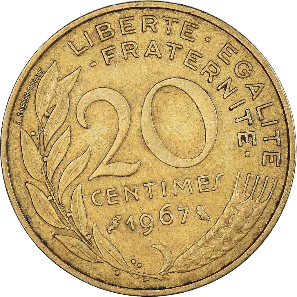 Moeda, França, 20 Centimes, 1967
