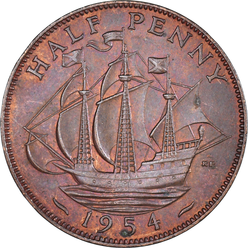 Coin, Great Britain, 1/2 Penny, 1954