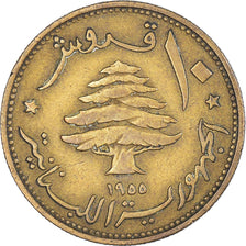 Coin, Lebanon, 10 Piastres, 1955