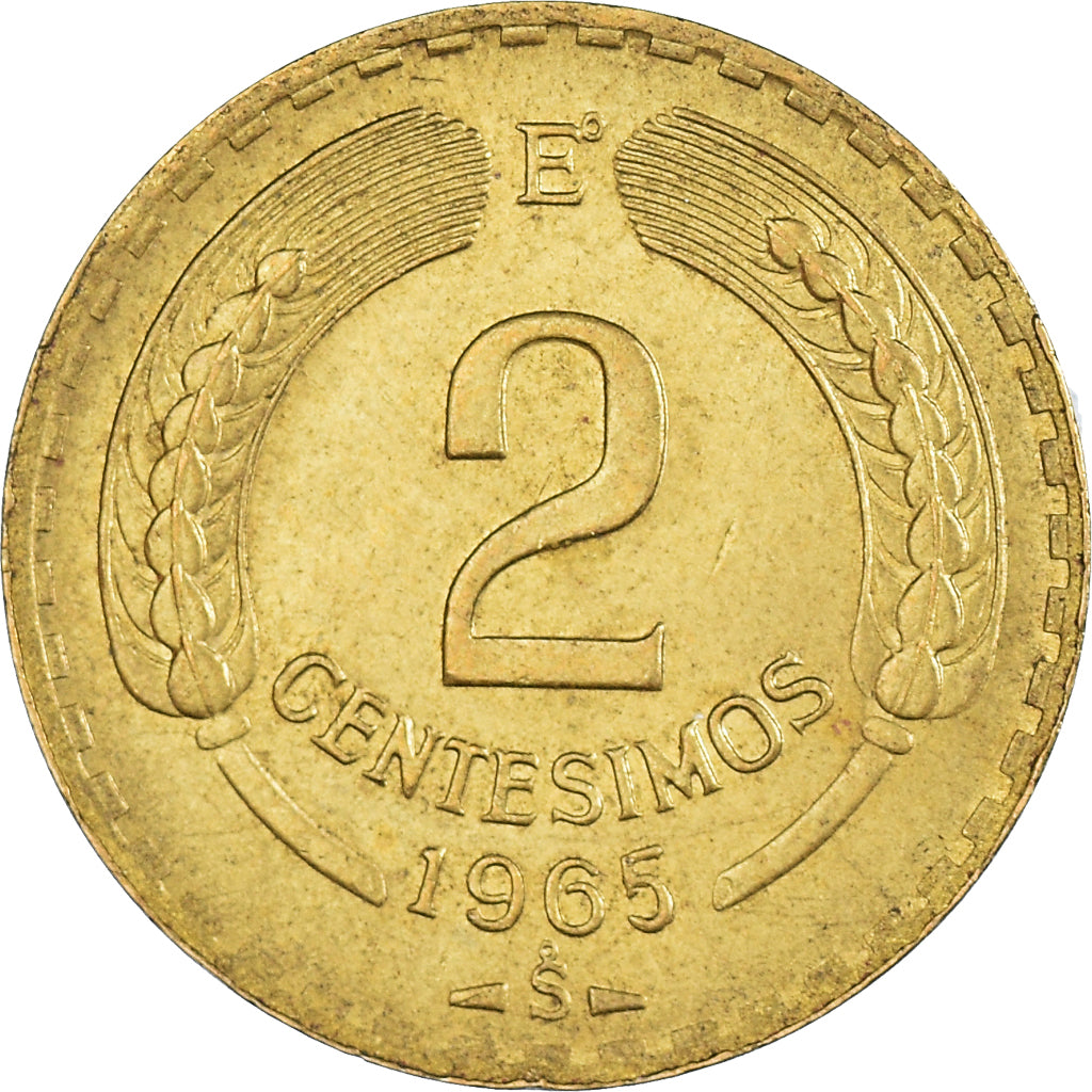Moneda, Chile, 2 Centesimos, 1965