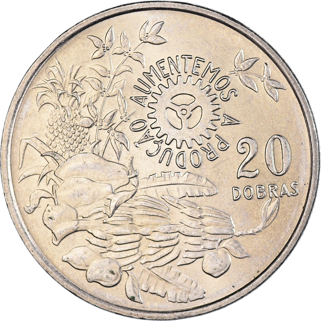 Coin, São Tomé and Príncipe, 20 Dobras, 1977