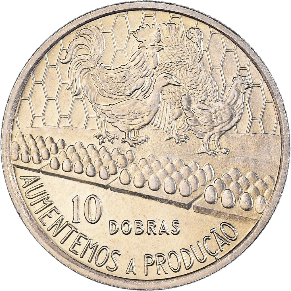 Moneta, São Tomé e Príncipe, 10 Dobras, 1977