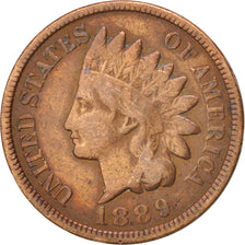 UNITED STATES, Indian Head Cent, Cent, 1889, U.S. Mint, KM #90a, EF(40-45),...