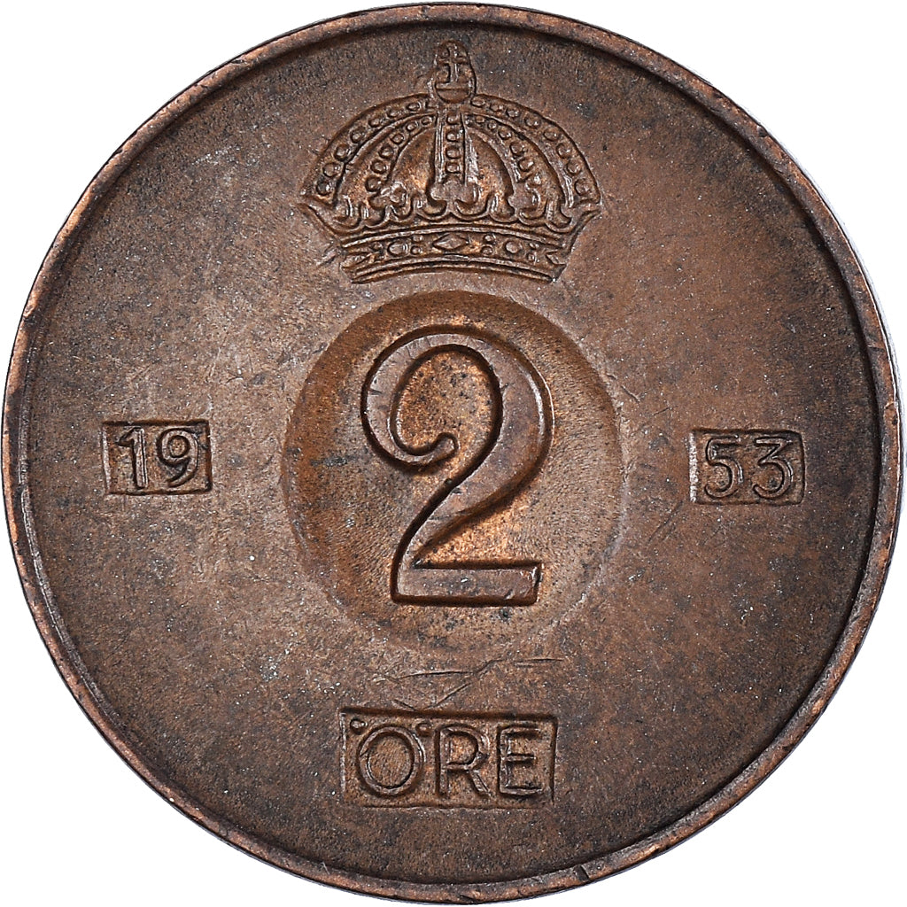 Moneta, Szwecja, 2 Öre, 1953