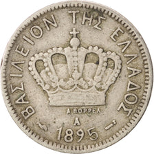 GREECE, 10 Lepta, 1895, Paris, KM #59, EF(40-45), Copper-Nickel, 2.95