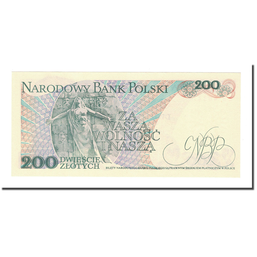 Nota, Polónia, 200 Zlotych, 1988, 1988-12-01, KM:144c, UNC(65-70)