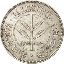 PALESTINE, 50 Mils, 1935, KM #6, AU(55-58), Silver, 23.5, 5.82