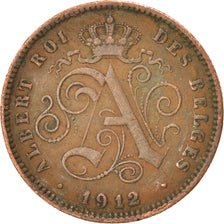 BELGIUM, 2 Centimes, 1912, KM #64, EF(40-45), Copper, 21.5, 3.96