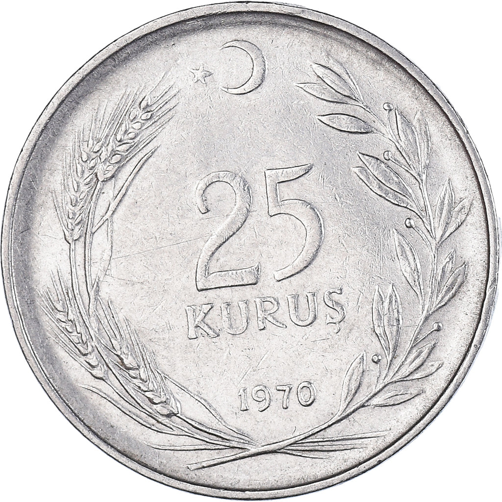 Moneta, Turchia, 25 Kurus, 1970