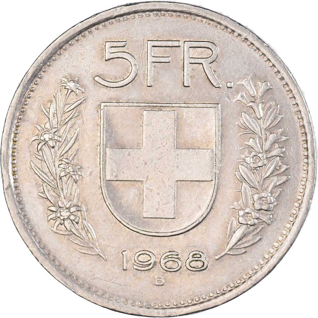 Munten, Zwitserland, 5 Francs, 1968