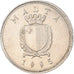 Coin, Malta, 25 Cents, 1995