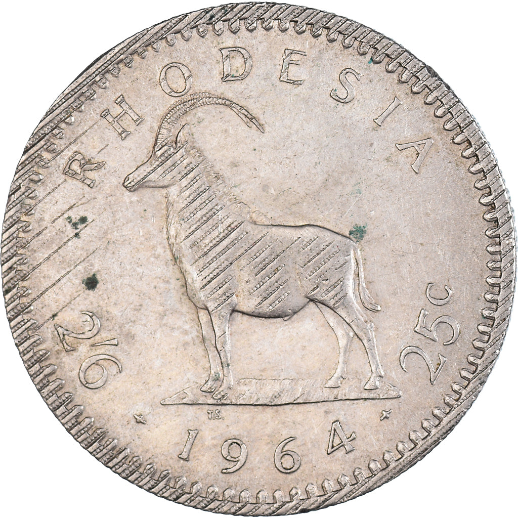 Coin, Rhodesia, 2-1/2 Shillings = 25 Cents, 1964
