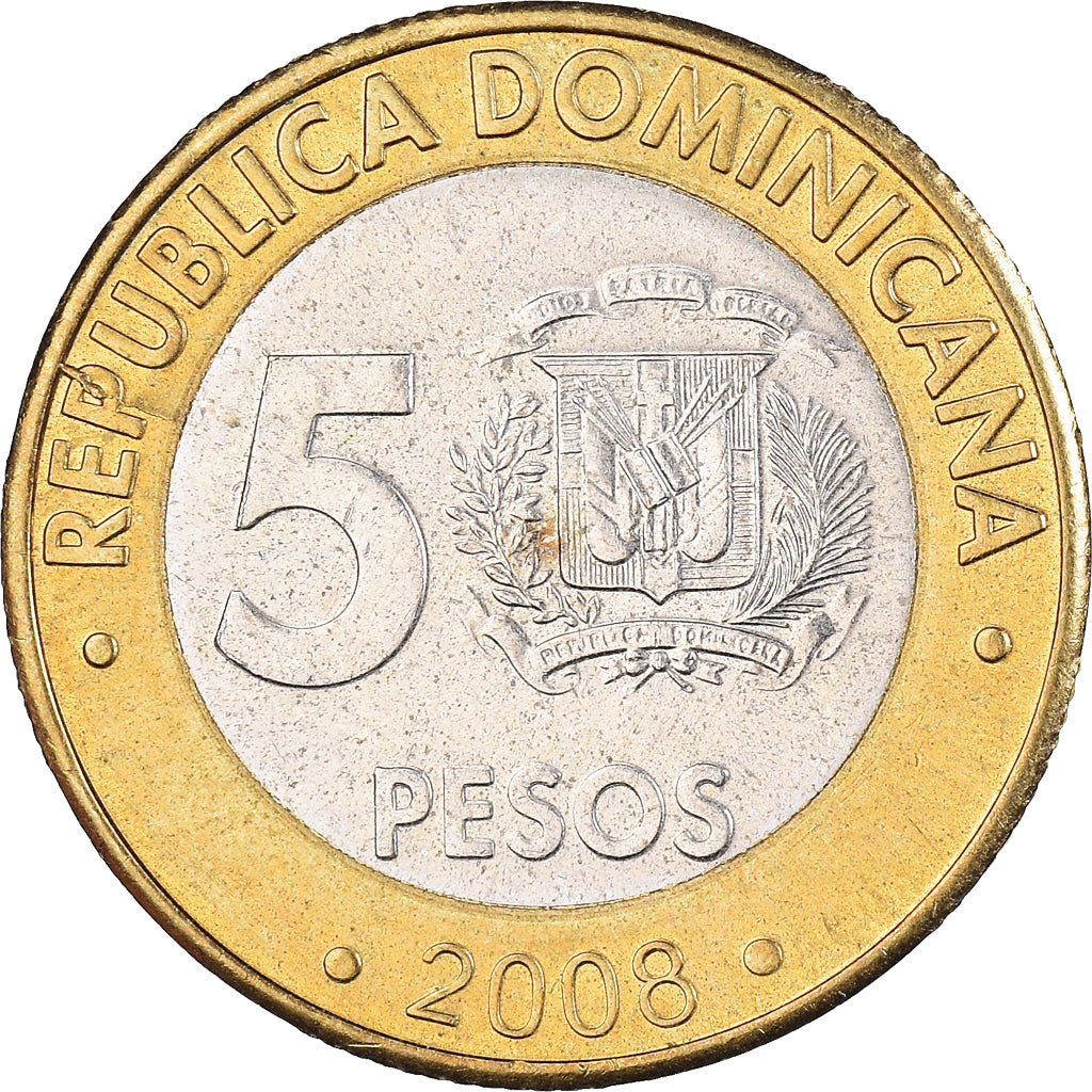 Coin, Dominican Republic, 5 Pesos, 2008