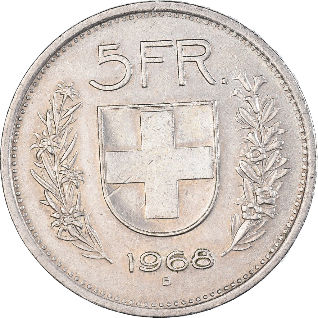 Münze, Schweiz, 5 Francs, 1968