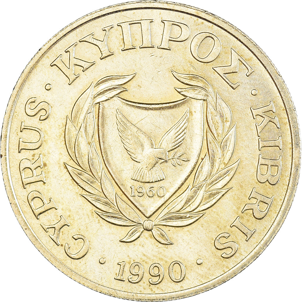 Moneta, Cipro, 20 Cents, 1990