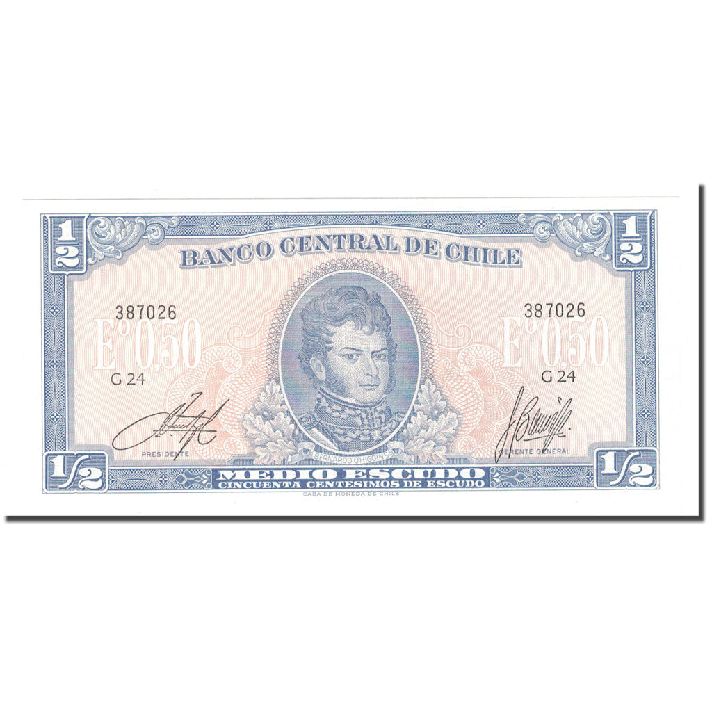 Banknote, Chile, 1/2 Escudo, KM:134a, UNC(65-70)
