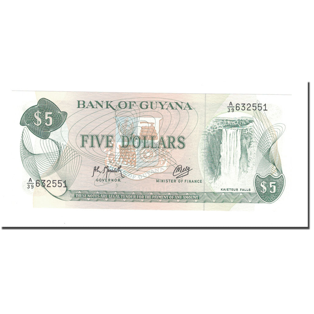 Geldschein, Guyana, 5 Dollars, KM:22f, UNZ
