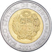 Münze, Peru, 5 Nuevos Soles, 2001