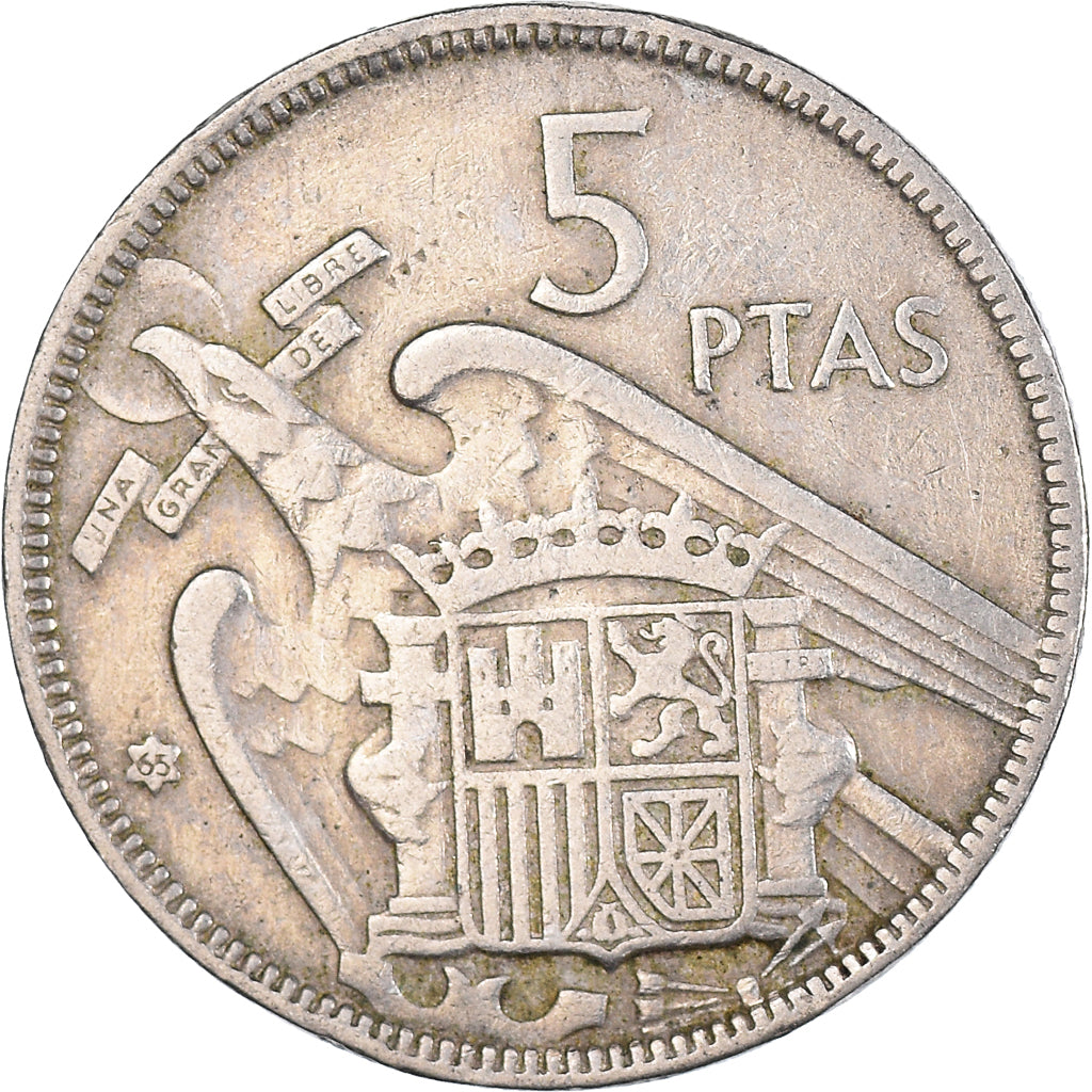 Monnaie, Espagne, 5 Pesetas, 1965