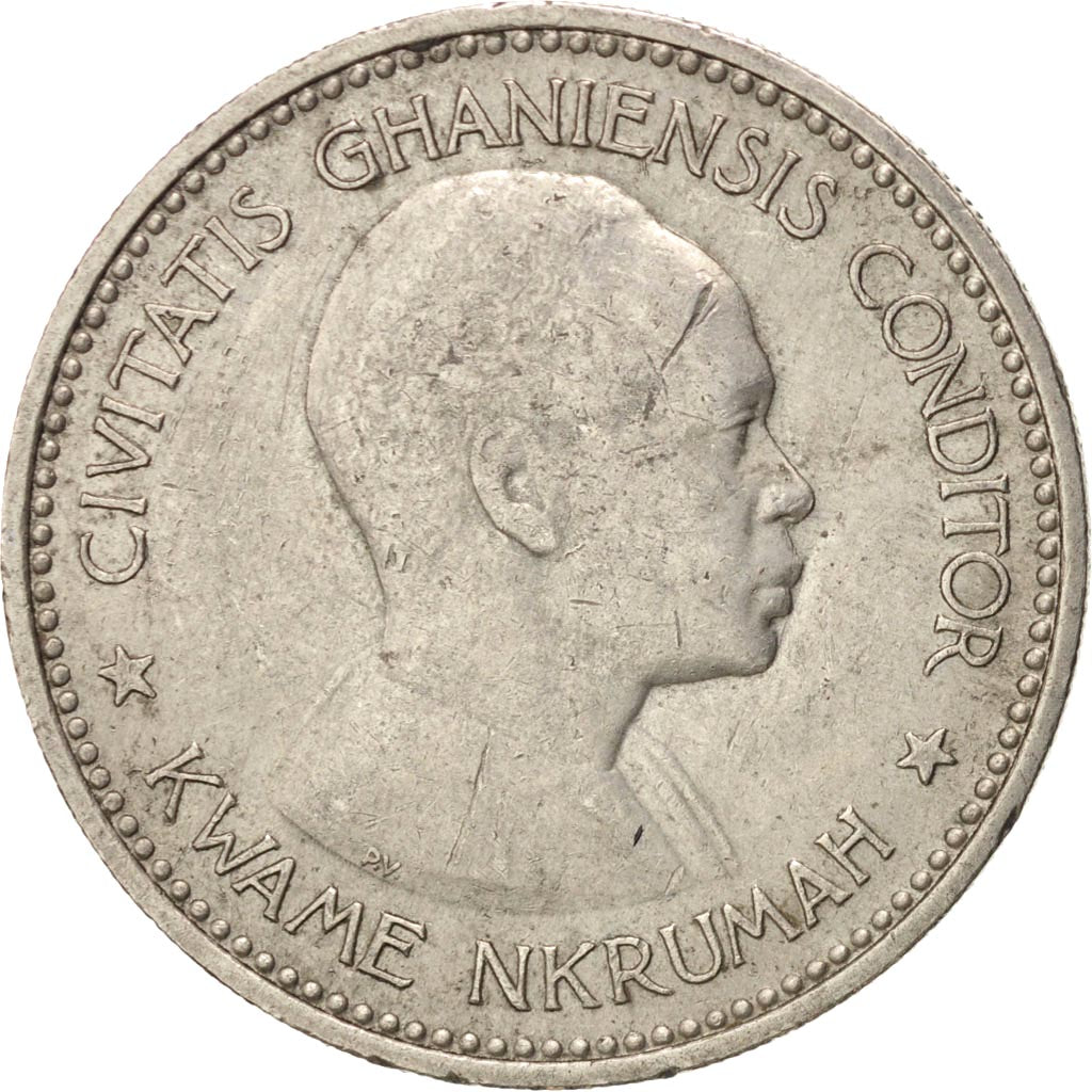 GHANA, 2 Shilling, 1958, KM #6, EF(40-45), Copper-Nickel, 26.5, 9.13