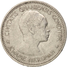 GHANA, 2 Shilling, 1958, KM #6, EF(40-45), Copper-Nickel, 26.5, 9.13