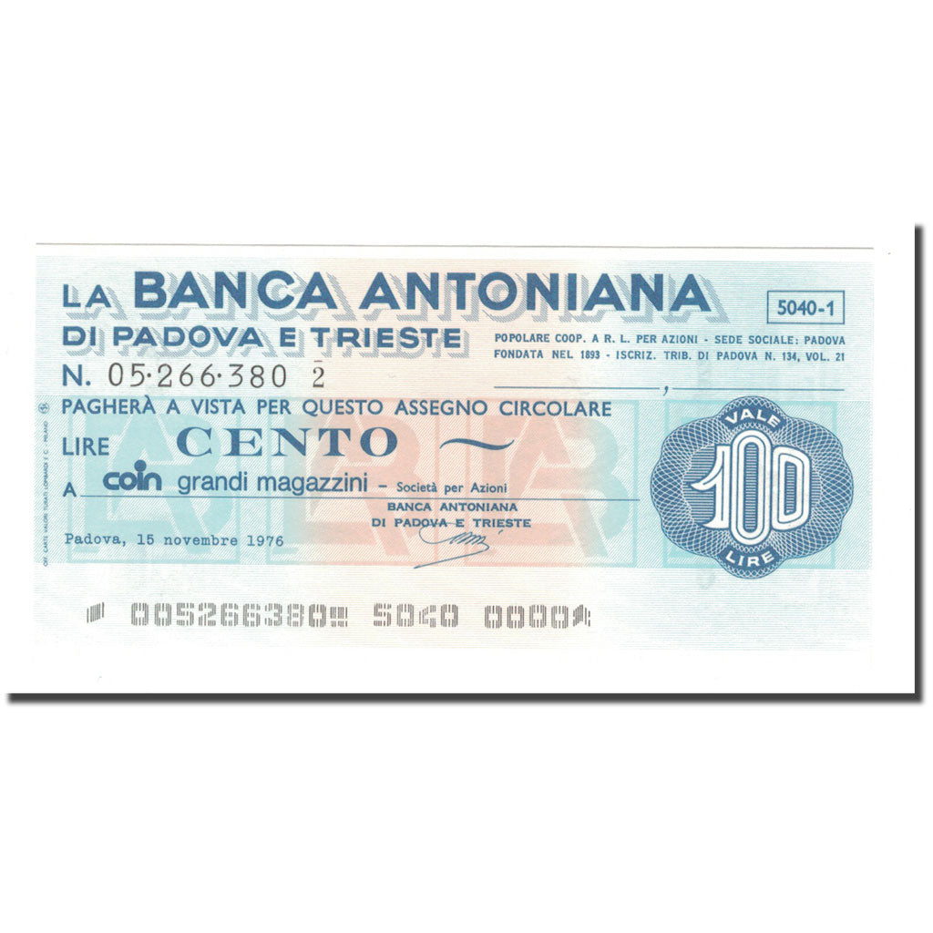 Banknote, Italy, 100 Lire, 1976, 1976-11-15, UNC(65-70)
