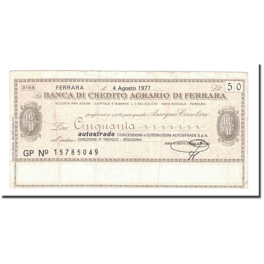 Banknote, Italy, 50 Lire, 1977, 1977-08-04, VF(20-25)