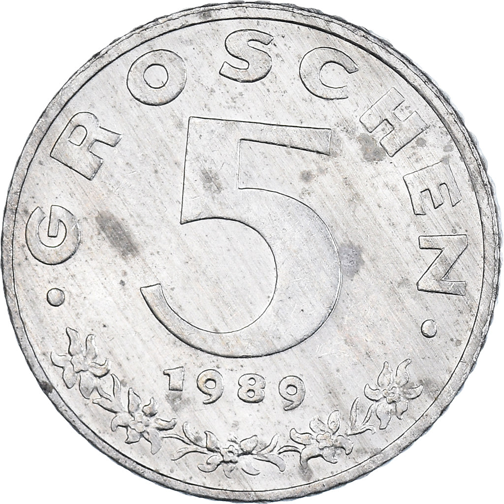 Coin, Austria, 5 Groschen, 1989